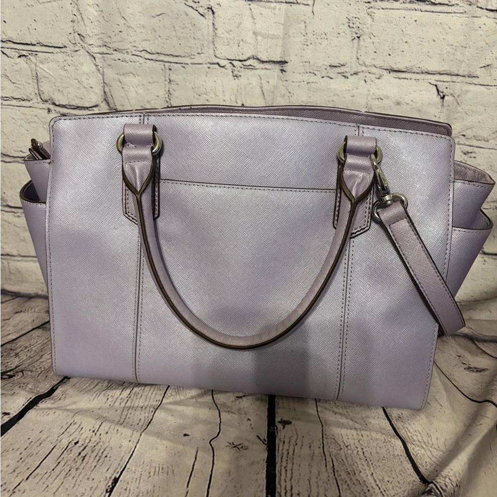 Tignanello Saffiano Leather Purple Purse - Picture 6 of 11
